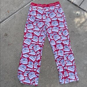 Budweiser Beer Pajama Lounge Pants Sz M Party